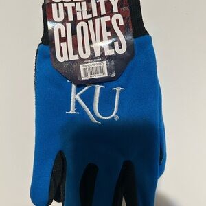 Blue Utility Gloves with KU Logo